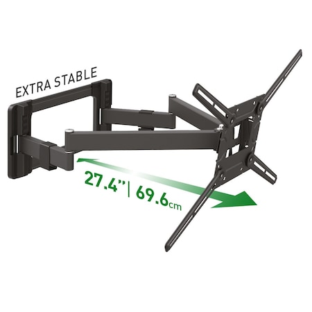 Barkan Barkan 40 - 90 inch Full Motion - 4 Movement Long Dual Arm Flat / Curved TV Wall Mount 132 lbs Black 4800